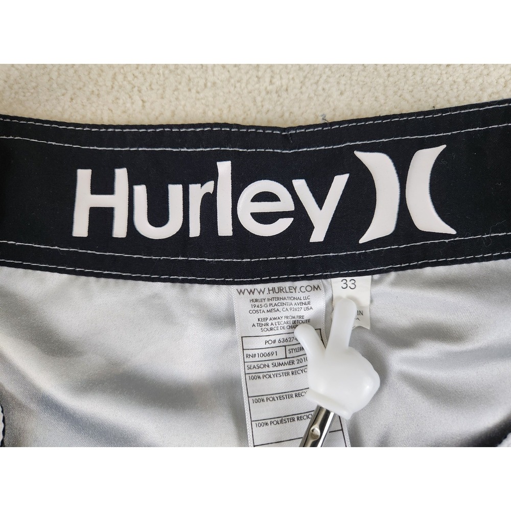 Hurley Mens Drawstring Board Shorts with Pocket VTG Y2K Floral Size 33 Retro - Picture 5 of 7